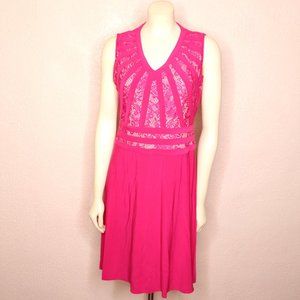 🎉HP🎉 Adrianna Papell || Pink/Purple Lace Detailed Dress